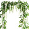 Famibay 2PC Artificial Wisteria Vine Garland White Wisteria Flower Garland 180cm/5.9Ft Silk Wisteria Vine Plant Hanging Flowers for Wedding Arch Party Home Garden Backdrop Wall Decoration