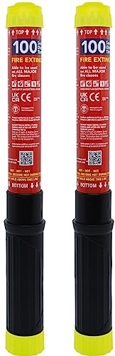 Fire Safety Stick - Fire Extinguisher A, B, C, F & Electrical -Double 100 Seconds Discharge Time - Light & Compact, No Residue, No Mess, Non-pressurised, 15 year Shelf-.