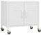 Tidyard Lagerschrank mit Rollen Stahlschrank Sideboard Schrank Bücherschrank Kommode Anrichte Mehrzweckschrank Metallschrank 60 x 35 x 56 cm (B x T x H) Mit Lüftungsschlitzen an den Türen,Stahl Weiß