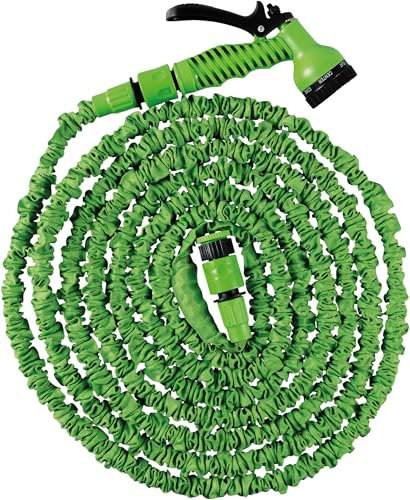 Bestfor Extra Flexible Expandable Garden Hose Pipe with 7 Function Spray Nozzle and Tap Adaptor for Watering, Irrigation, Car Cleaning. Compact Fold Away Size 10m