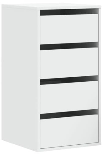 vidaXL Commode d'angle Blanc 40x41x76 cm Bois d'ingénierie, Commode à tiroirs, classeur, Armoire à tiroirs, Armoire de Rangement, Buffet