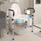 WUDLEP Raised Toilet Seat, Raised Toilet Seat Raiser with Armrests, Width and Height Adjustable, Perfect for People with Limited Mobility, Withstands 330LBS/150kg