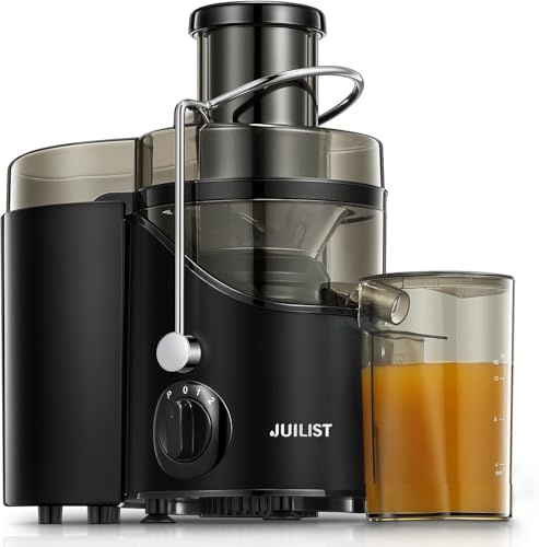Juicer Machines, Juilist Juicers Whole Fruit and Vegetable Max Power 800W, Large 3” Feed Chute Juice Maker, 3 Speed Control, 400w Motor, Brush Included Easy to Clean