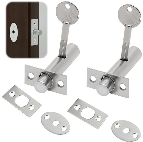 2 Pack Mortice Door Bolts with Star Key, Star Key Lock Internal Flat Door, Anti-Theft Security Door Rack Bolts for Enhanced Security of Windows and Doors