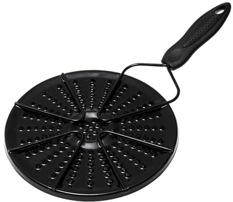 Hintyne Grille à tortillas avec poignée et trou de suspension diffuseur de chaleur en fer émaillé 7, 5 pouces pour cuisinière à gaz pour pain plat tortilla cuisson uniforme