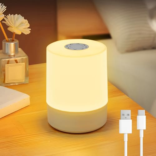 Night Light,Bedside Table Lamps Night Baby Lights LED Dimmable Three-Color, USB Rechargeable Touch Portable Desk Lamp and Adult Kids for Bedrooms Camping Living Rooms Kids Breastfeeding and Sleep Aid