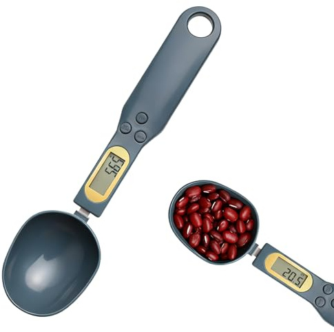 TNSLAND Cuchara báscula medición precisa báscula de cuchara medidora electrónica con pantalla LED electronic spoon scale 7 unidades de medida spoon scale con funciones de tara y peso fijo verde