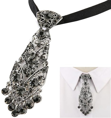 syiyunran Cravatte Cravatta Con Strass - Nera, 1 Pezzo, Abbinabile a Camicie per il Tempo Libero, Carnevale, Halloween, Festival e Feste Tema Papillon Glitterato, Adatto Uomini Donne