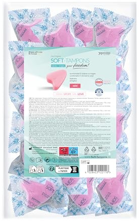 JOYDIVISION Soft Tampons MINI – Higiene femenina discreta y ergonómica sin cordón de extracción para mujeres activas – Material suave y respetuoso con la piel – Ideal para deporte