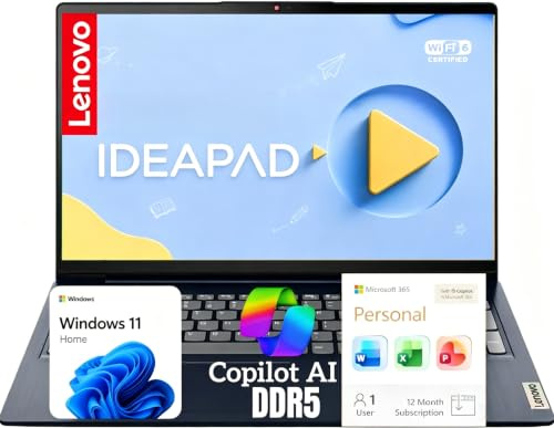 Lenovo IdeaPad Slim 3i • 2026 • 15.6 Anti-Glare Laptop Computer• Microsoft Office 365 • Intel Processor • 8GB DDR5 • 128GB SSD • Windows 11 • Copilot AI • School, Business & Productivity