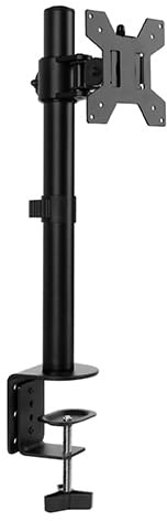 Futura Single Monitor Stand 13–32 Inch, Height Adjustable Freestanding Monitor Arm & Monitor Mount, Clamp Mount, 45° Tilt, 180° Swivel, 360° Rotation, VESA 75x75 & 100x100mm, Holds 8kg