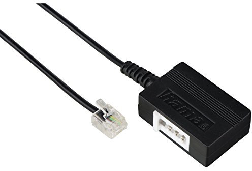 Hama Telefon-Adapter, Modular-Stecker 6p4c - TAE-F-Kupplung, 0,2 m, Schwarz