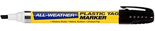 All-Weather 96734 Black Plastic Ear Tag Marker with 3/16 Medium Tip Carded (6-Pack)