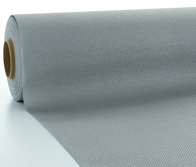 Sovie HORECA Linclass Airlaid Tischdeckenrolle Silber - Tischdecke 118cm x 25m - Einfarbige Papiertischdecke Rolle - Ideal für Party & Hochzeit