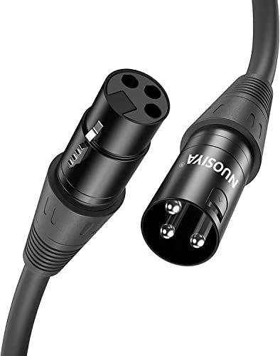 NUOSIYA 1M XLR Cable, 2 Pack 3.3ft Balanced Microphone Extension Cable Jack Extender Cord for Studio Recorder, Mic, Mixer, Speaker System, Phantom Power