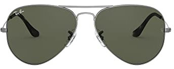 Ray-Ban Unisex Aviator Sonnenbrille, Grey, 58