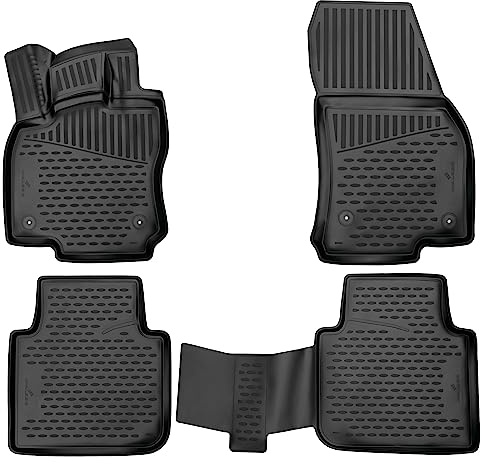 WALSER XTR Gummi Fussmatten Auto für VW Tiguan Allspace 03/2017-2024, 100% passgenaue Auto Fußmatten, robuste Universal Fußmatte Auto, Gummimatten Auto