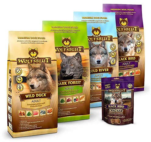 Wolfsblut - Mixpaket Trockenfutter groß - 4 x 2 kg & 225 g Cracker - Getreidefreies Hundefutter