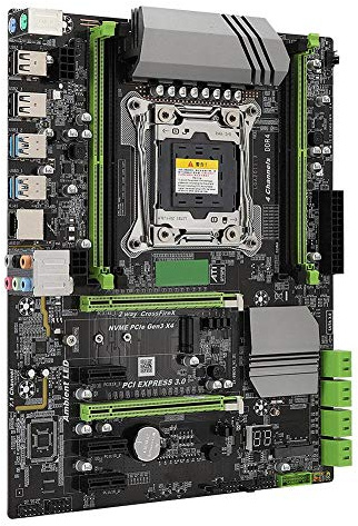 LGA2011-3 Deskstop-moderkort för X99 Chipset DDR4-dator Mainboard -4 DDR4 2133/2400/2800 Memory / 32GB, 8 SATA2.0 Port - 1 SSD M.2 Interface med SATA-kabel (CR2032 Batteri)