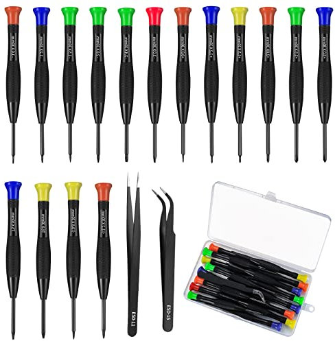 18 Stk Magnetischer Schraubendreher Set, kleiner Präzisions Schraubendreher Set, Uhrmacher Feinmechaniker Schraubendreher Set für Computerbrillen Uhren