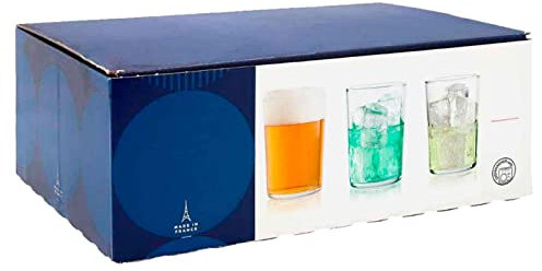 Acan Tradineur - Caja de 12 Vasos Modelo Bodega - 35,5 cl - Fabricado en Cristal Resistente - Apto para Lavavajillas - 12 Uds Totales
