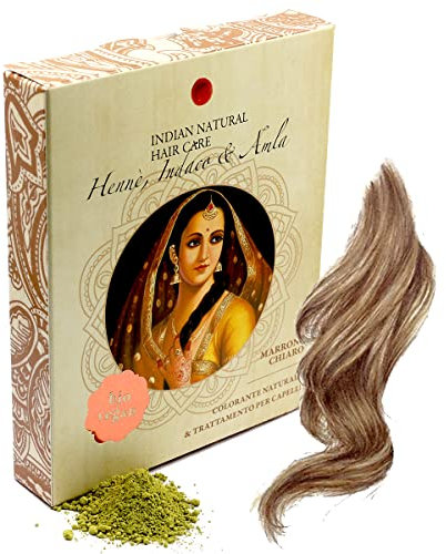 Hennè, Indaco & Amla - Marrone chiaro - Colorante naturale & Trattamento per capelli - Polvere - 200g