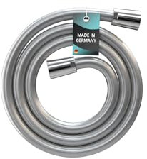 MYLAVABO premium Duschschlauch 1,5m mit glatter Oberfläche, MADE IN GERMANY (1.50 M, Silber-Metallic)