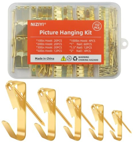 Kit de suspension de cadre de 152 pièces, 4,5 kg, 9,1 kg, 13,6 kg, 22,7 kg et 45,4 kg, outil de suspension pour photos, toile, miroir