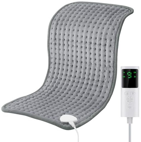 Electric Heating Pad, Soft Heated Pad with LCD Controller, 9 Heating Levels, 4 Gears Timing, Fast Heating & Machine Washable, Great for Back Neck Shoulder Belly Leg Arm-11.4x22.8