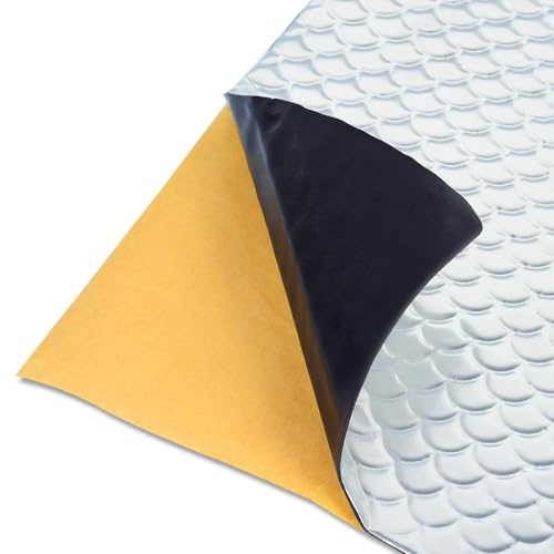 AggSound 2mm 6 pièces 40×25cm, Feuille insonorisante auto-adhésive Alubutyl pour véhicule Isolation anti-vibration et acoustique (0,6 m²)