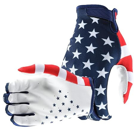 JIAHG American Flag Cycling Gloves for Men & Women Summer Motorcycle Riding Gloves MTB Motocross Gloves Anti-Slip Touchscreen Sports Gloves for Biking Racing