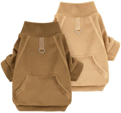 Mosucoirl Pull Chien Hoodie Animaux de Compagnie Manteau Chaud Coton Sweat Shirt Vêtements pour Chiens avec Poches Chien Pull pour Chiens Body