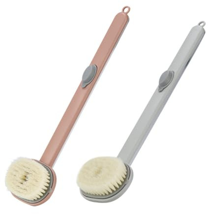 ABOOFAN Cepillo De Ducha Para La Espalda 2 Piezas Con Mango Largo Y Dispensador De Jabón Cepillo Exfoliante Para Baño Y Masaje Corporal Fácil De Colgar Y Usar