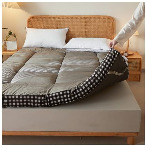 Japansk golvmadrass, flerfärgad futon, olika storlekar (grå 120 x 200 cm) - bekväma platsbesparande sängkläder för hem och gäster