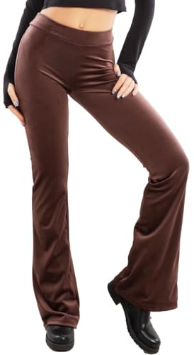 Toocool Pantalones Mujer Campana Ajustados Pata de Elefante Terciopelo Pana Cintura Alta Elásticos Elegantes VI-82148