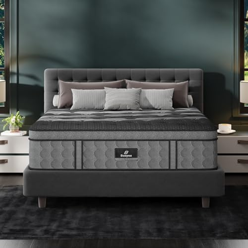 Queen Size Mattresses, 14 Inch Luxury Hybrid Queen Mattress in a Box, Gel Memory Foam Mattress with Pocket Springs, Pressure Relief, Cooling Sleep, Extra Edge Support, Fiberglass-Free, CertiPUR-US