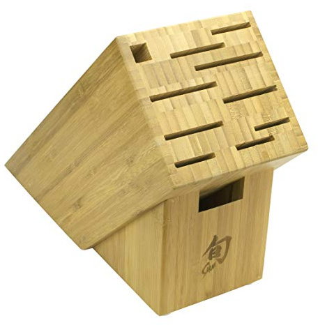 Shun Bamboo Knife Block, 11 Slot Large Knife Holder, Made from Genuine Bamboo, Kitchen Storage for Professional and Home Chefs