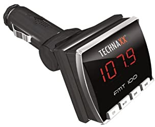 Technaxx FM-Transmitter Auto-Radioadapter mit SD-Kartenslot und USB-Port FMT100 – LC-Frequenzanzeige, MP3, Übertragungsreichweite ca. 3 m, Fernbedienung