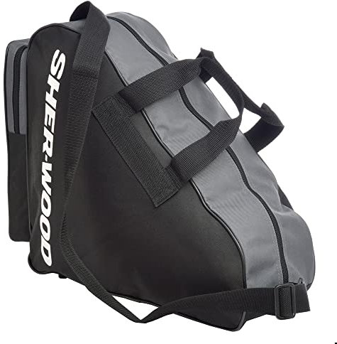 Sherwood Schlittschuhtasche, Inliner-Tasche für Erwachsene und Kinder, Eishockey-Bag, ideal für Rollschuhe und Eislaufschuhe (Schwarz)
