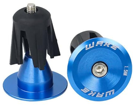 CYSKY Bike Handlebar End Plugs Bar Caps 1 Pair Bicycle Handlebar Grips Bar End Cap for Most Bicycle, Mountain Bike, Road Bike, MTB, BMX (Blue)