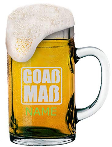 Goaßmetro - Boccale da birra da 1 litro con incisione del logo + nome a scelta | Boccale personalizzato – bicchiere (motivo 05)