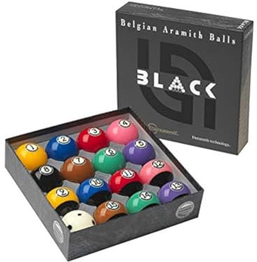 Aramith Tournament Black Billiard Pool Table Ball Set