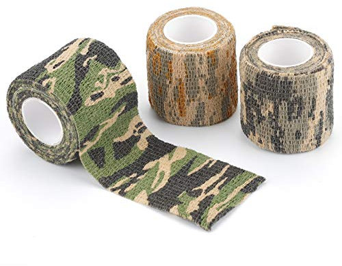 Rybtd 3 Rollen Outdoor Tarnband selbsthaftend Camouflage Tape 5 cm*4,5 m Camo Tape Tarnung Klebeband für Schrotflinten Jagd Camping