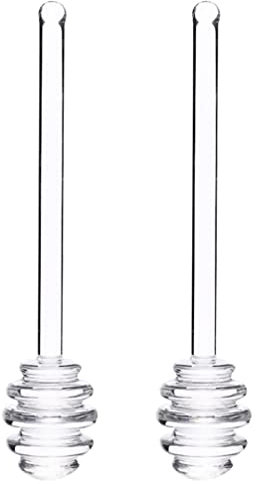 HEMOTON 2 Stücke Honigloffel Glas Honigheber Honigspirale Honigstobchen Rührstab Honigstab Honig Und Sirup Dipper Stick Rührloffel Marmelade Loffel Servierloffel für Küche Honig Marmelade