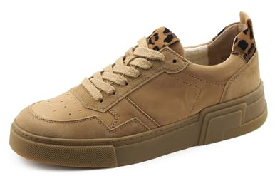 Paul Green Zapatillas de mujer con plantilla intercambiable, zapatillas bajas para mujer, Marrón claro 02x, 37 EU