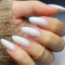 Moguri Press On Nails Nägel Zum Aufkleben, 24 Stück Fake Nägel Mit Weißem Almond Design, Inklusive Zubehör, Künstliche Fingernägel Für Schnelles DIY Maniküre