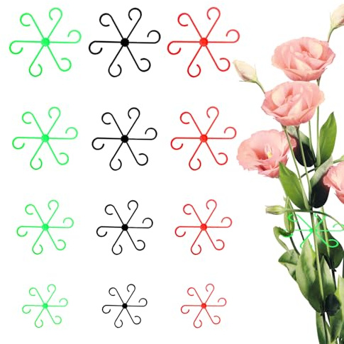 QIYUDA 12 PCS Plant Stem Support, Reusable Stem Holder, Different Sizes Plant Support Ring