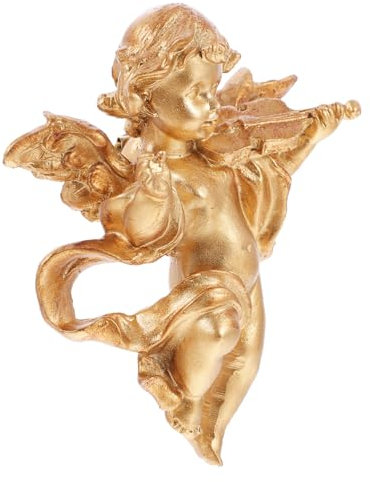 VINTORKY 1pezzi Statua Angelo in Resina Dorata Creazione Decorazione Angelo Artigianato Da Per o Scrivania