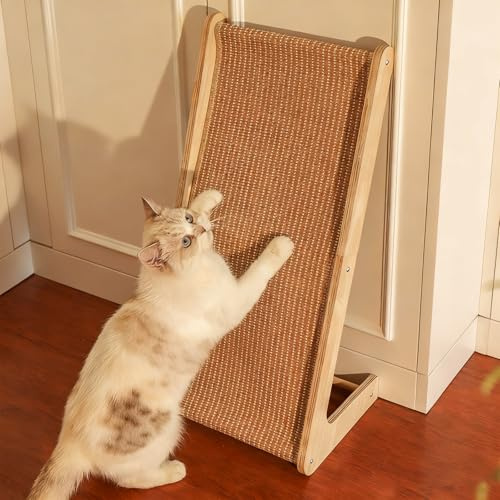 Ruiqas Grattatoio per Gatti 75°,Cuscinetto a Forma di L per Gatti in Sisal Graffio, Rampa per Mobili da Interni