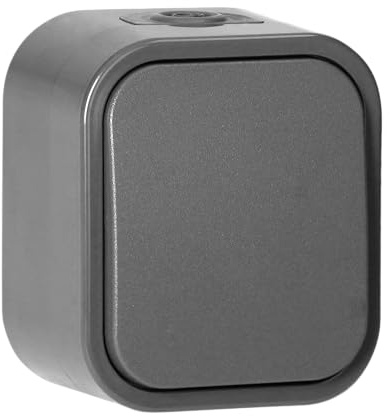 Miratic Pulsador Timbre Exterior 10A 250V IP54 - Interruptor Pared de Superficie Resistente al Agua y Polvo (Gris)